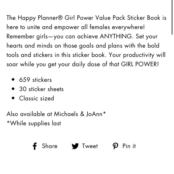 🆕 The Happy Planner: Sticker Sheets (Girl Power) - Picture 6 of 7